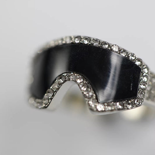 Ski Goggles Mini Ring - Cute Tiny Ski Style Goggles Shaped Finger Ring