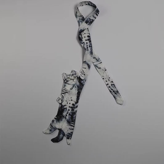 Cute Cat Tie - Adorable Feline Print Necktie for Pet Lovers Fashion Accessory