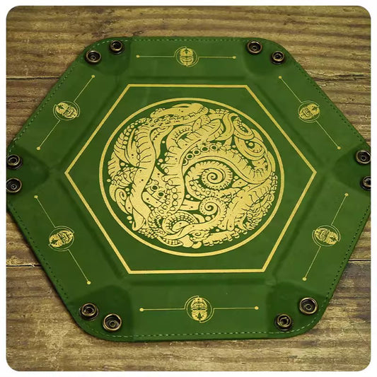 Vintage Style Keeper Leather Dice Tray – Eldritch Call of Cthulhu Collectible Decor