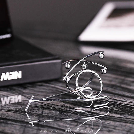 Balanced Iron Little Man Fidget Toy - Desk/Wall Swing Decor for Stress Relief in Living Room & Office