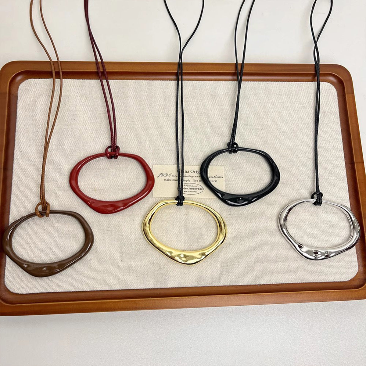 Minimalist Geometric Asymmetric Pendant - Women's Long Adjustable Versatile Sweater Chain with Luxury Vibe