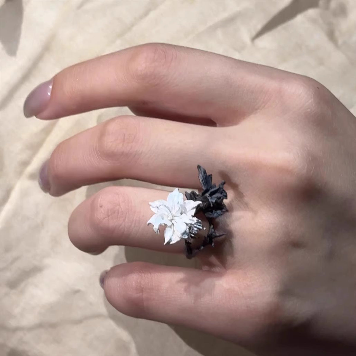 Bipolar Disorder Concept Ring - Black White Mandala Niche Gothic Statement Mental Health Jewelry