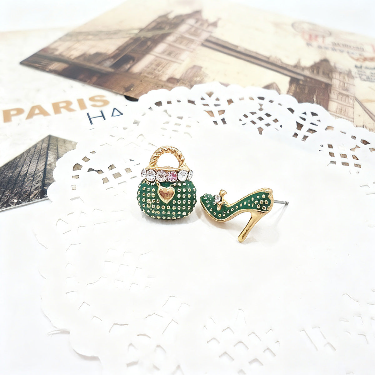 Asymmetrical Stud Earrings - Trendy Versatile Earrings to Match Bags & Heels