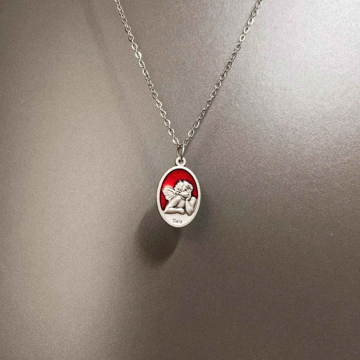 Vintage Guardian Angel Necklace - Retro Sacred Jewelry | Unique Protection Statement Piece