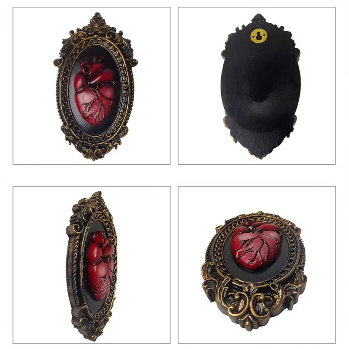 Gothic Dark Heart Wall Plaque - Macabre Horror Decor | Resin Sculpture Ornament