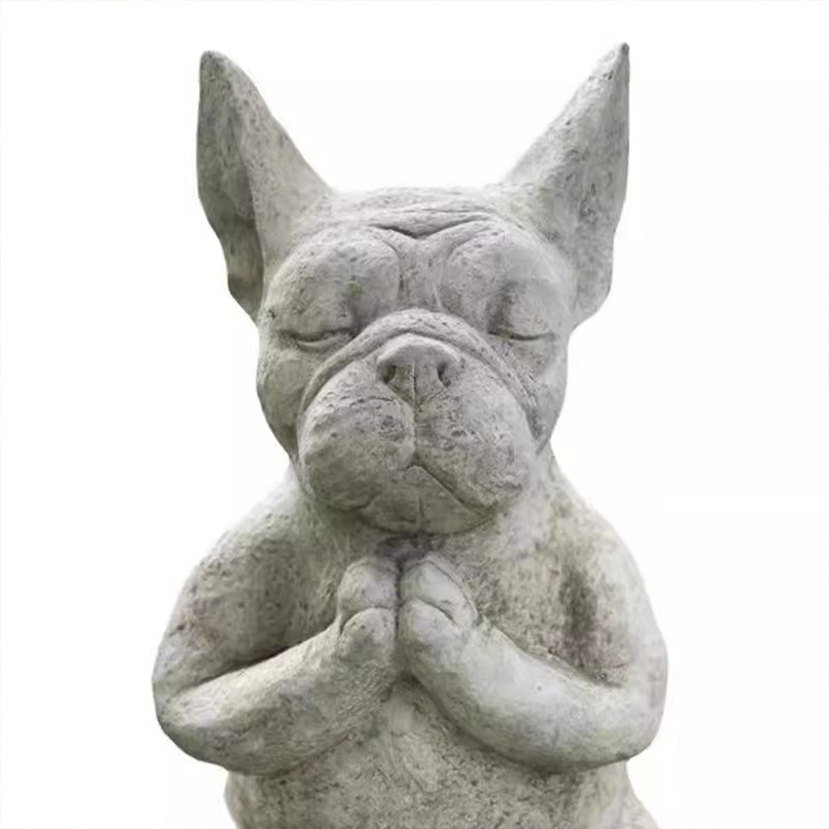 Meditating French Bulldog Resin Statue - Zen Garden Decor | Desktop Ornament