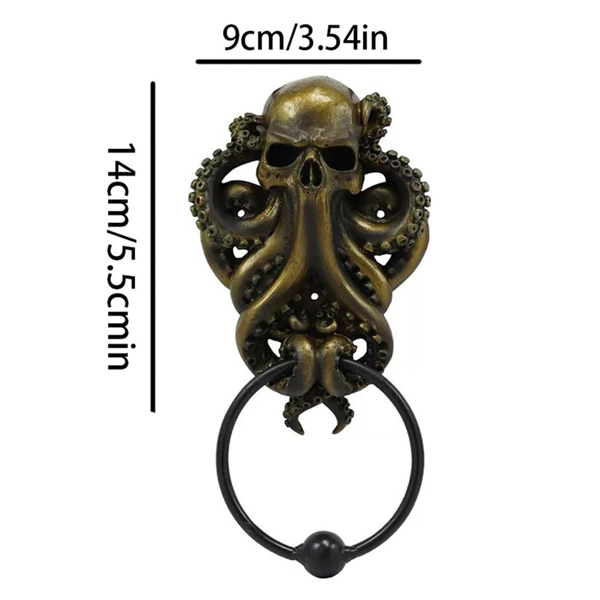 Cthulhu Octopus Skull Door Knocker - Gothic Wall Decor | Horror Bar Restaurant Ornament