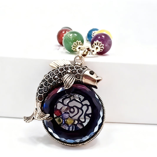 Bohemian Crystal Elephant & Fish Long Sweater Chain - Vintage Fall Winter Ethnic Necklace