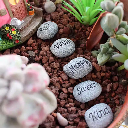 Resin Mini Stone Decor - Succulent Planter Topdressing for Garden & Micro Landscape
