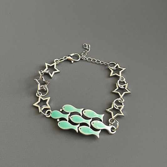 Vintage Blue Ocean Sailing Bracelet - Retro Nautical Jewelry | Ocean-Inspired Accessory