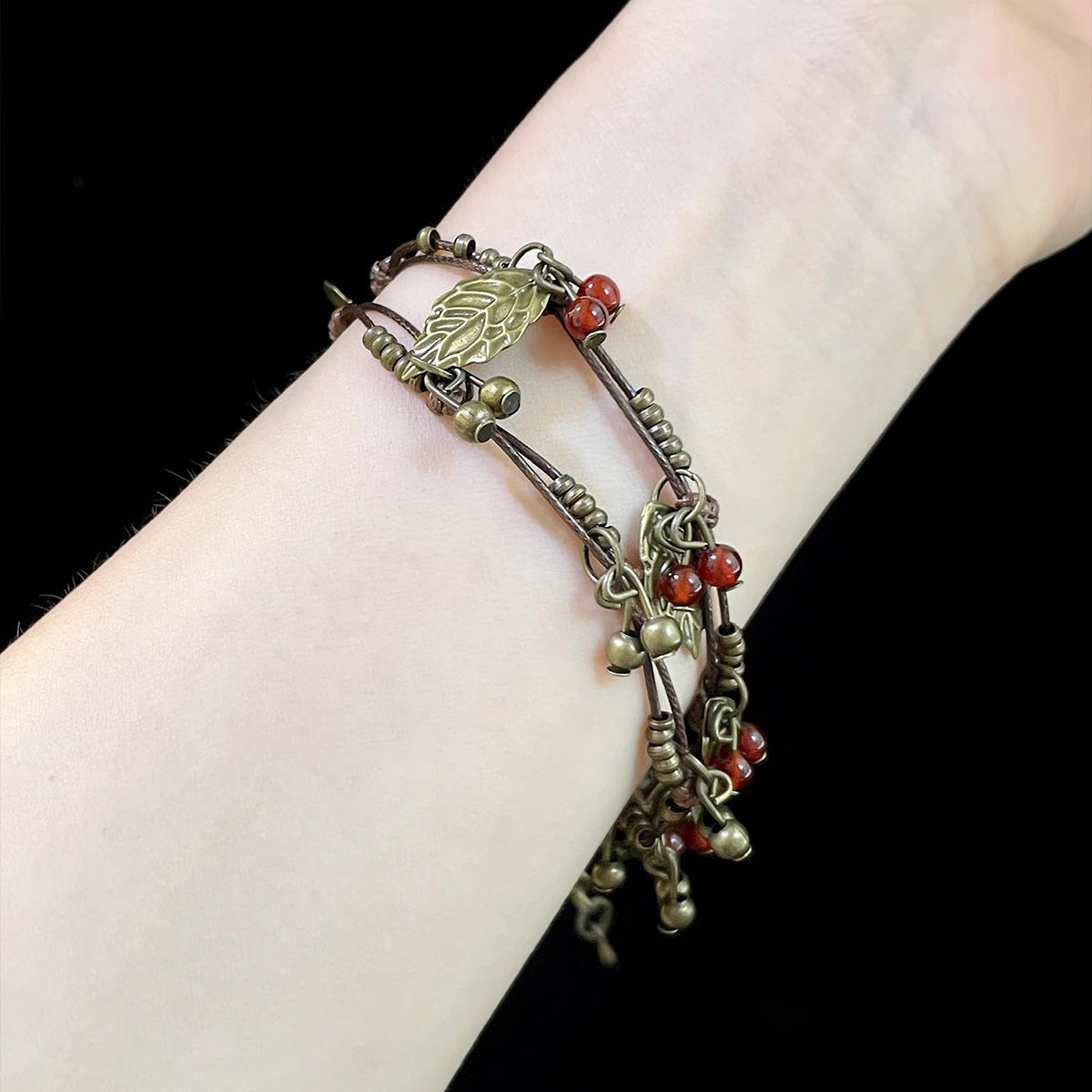 Vintage Vine Tree Fruit Bracelet - Retro Forest Botanical Jewelry | Unique Nature Bangle