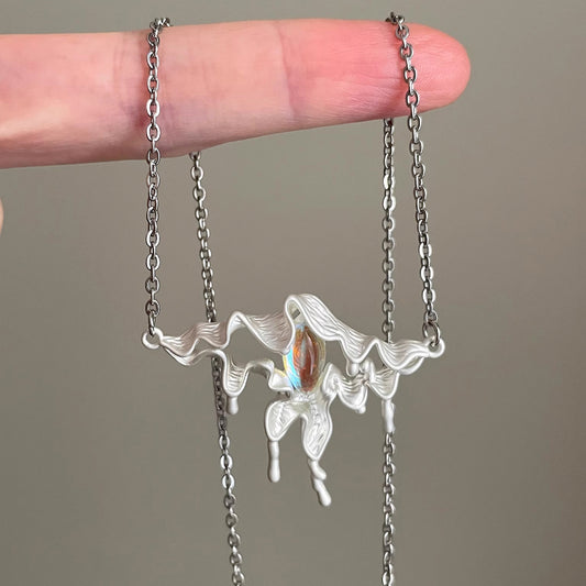 Vintage Assorted Floral Forms Necklace - Retro Botanical Multi-Flower Jewelry | Unique Floral Pendant