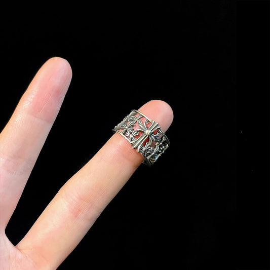 Vintage Crow Heart Crown Ring - Retro Gothic Royal Jewelry | Unique Dark Band