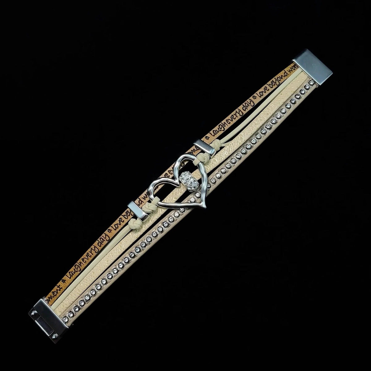 Vintage Leather Love Bracelet - Retro Gothic Romantic Jewelry | Unique Leather Wristband