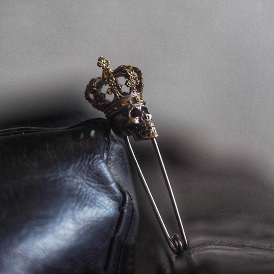 Vintage Skull Brooch Pin - Gothic Punk Dark Alternative Accessory | Bag & Clothing Decor