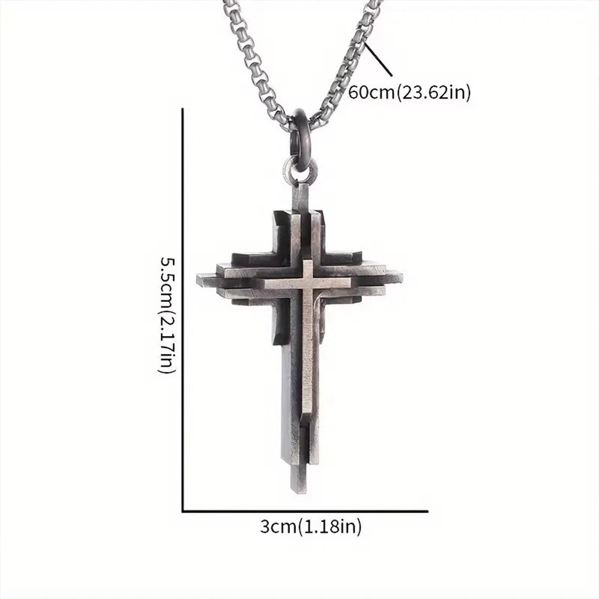 Vintage Geometric Cross Necklace - Unisex High - End Dark Punk Pendant | Stylish Design Accessory