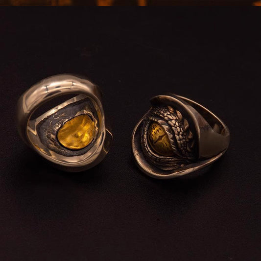 Vintage Evil Eye Open Ring - Lovecraftian Dark Gothic Punk | Unisex Niche Statement Band