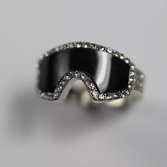 Ski Goggles Mini Ring - Cute Tiny Ski Style Goggles Shaped Finger Ring