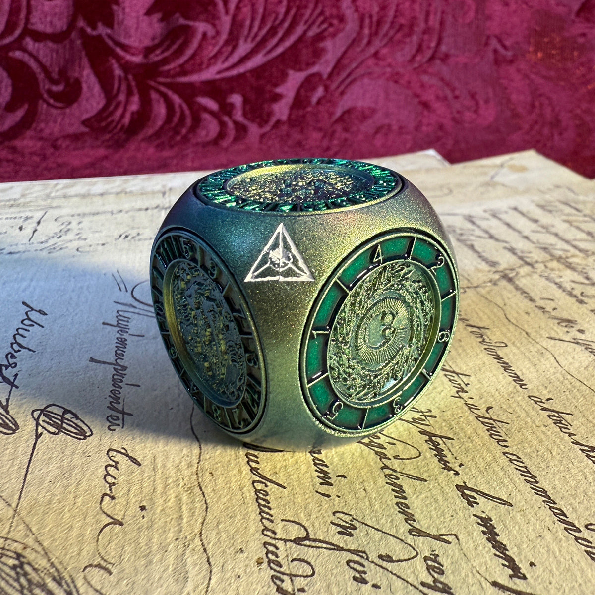 Cthulhu Mythos Mourning Saint Remains Dice - Original Metal Collectible Cosplay & Tabletop Prop