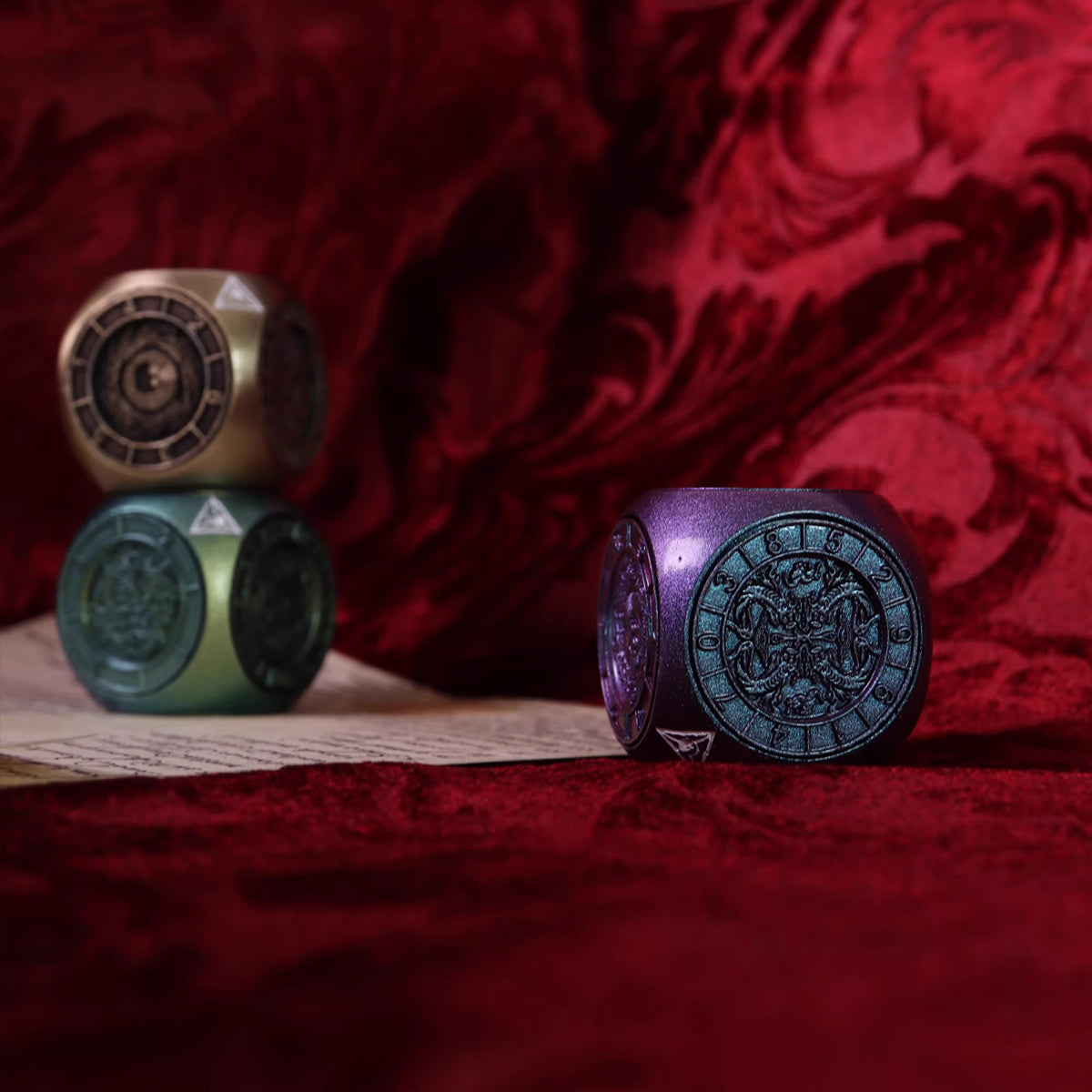 Cthulhu Mythos Mourning Saint Remains Dice - Original Metal Collectible Cosplay & Tabletop Prop