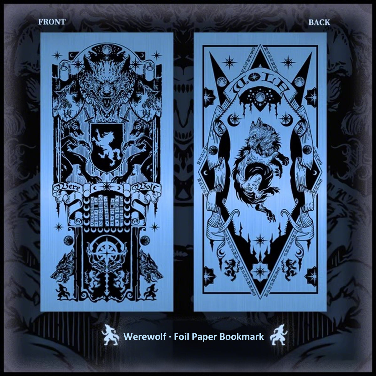 Full Moon Curse Werewolf Bookmark - Foil Classic Monster Emblem Decorative Book Accessory