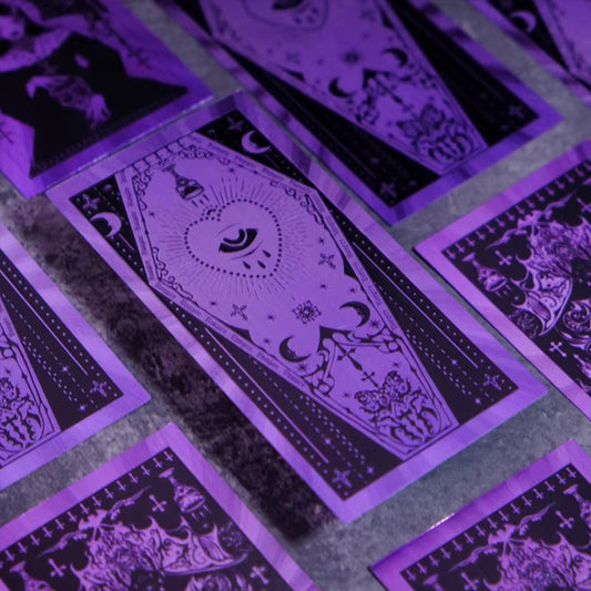 Gothic Vampire Foil Bookmark - Purple Bat Nightmare Fantasy Literary Creative Book Accessory