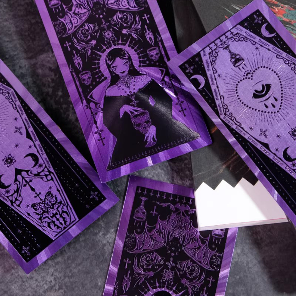 Gothic Vampire Foil Bookmark - Purple Bat Nightmare Fantasy Literary Creative Book Accessory