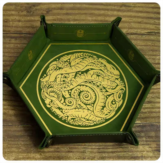 Vintage Style Keeper Leather Dice Tray – Eldritch Call of Cthulhu Collectible Decor