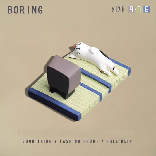 Chilling Lying Figure Phone Holder - Adorable Office Desk Ornament Gift for Bestie