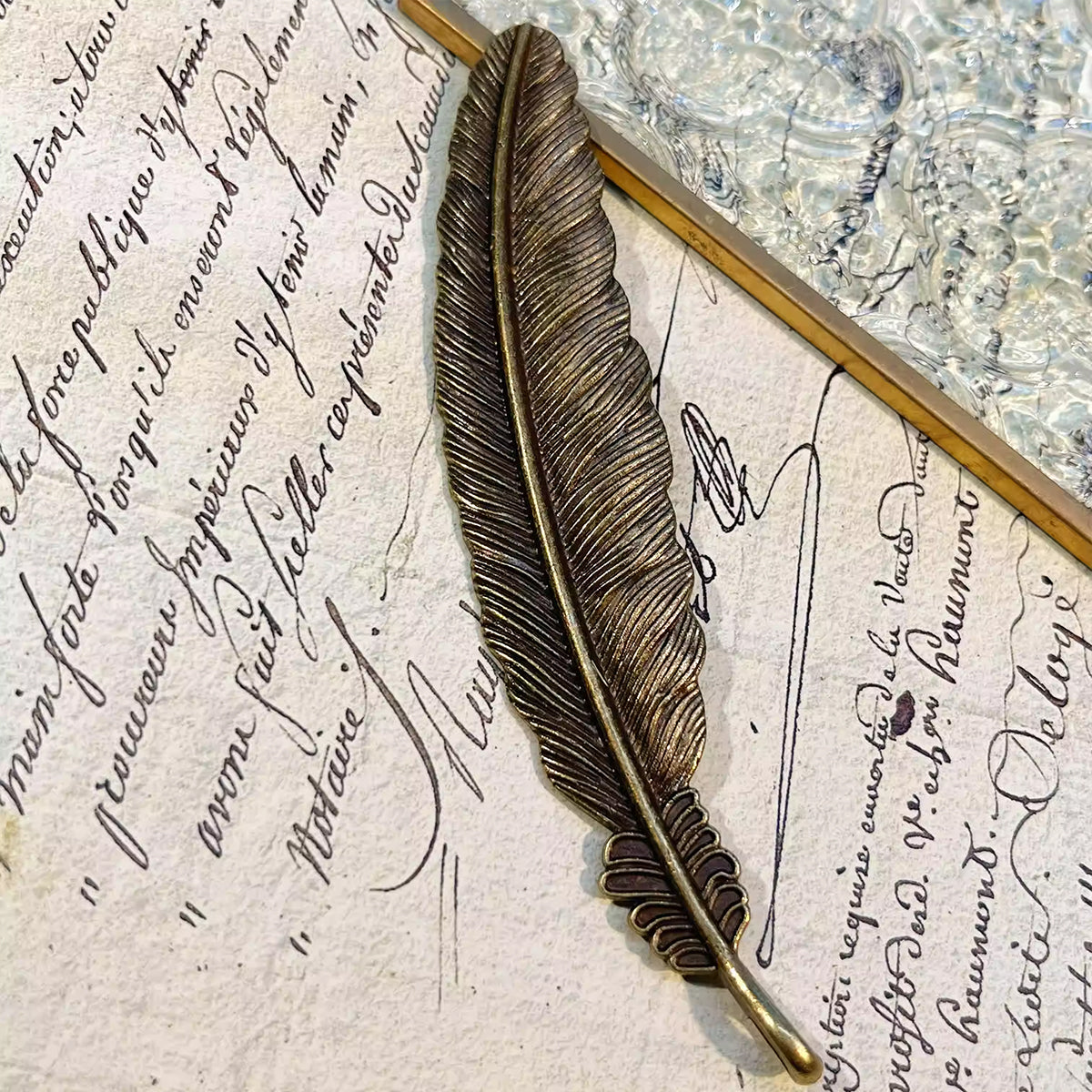 Harry Potter Style Junk Journal Art DIY Kit – Metal Feather Bookmark Craft Supplies