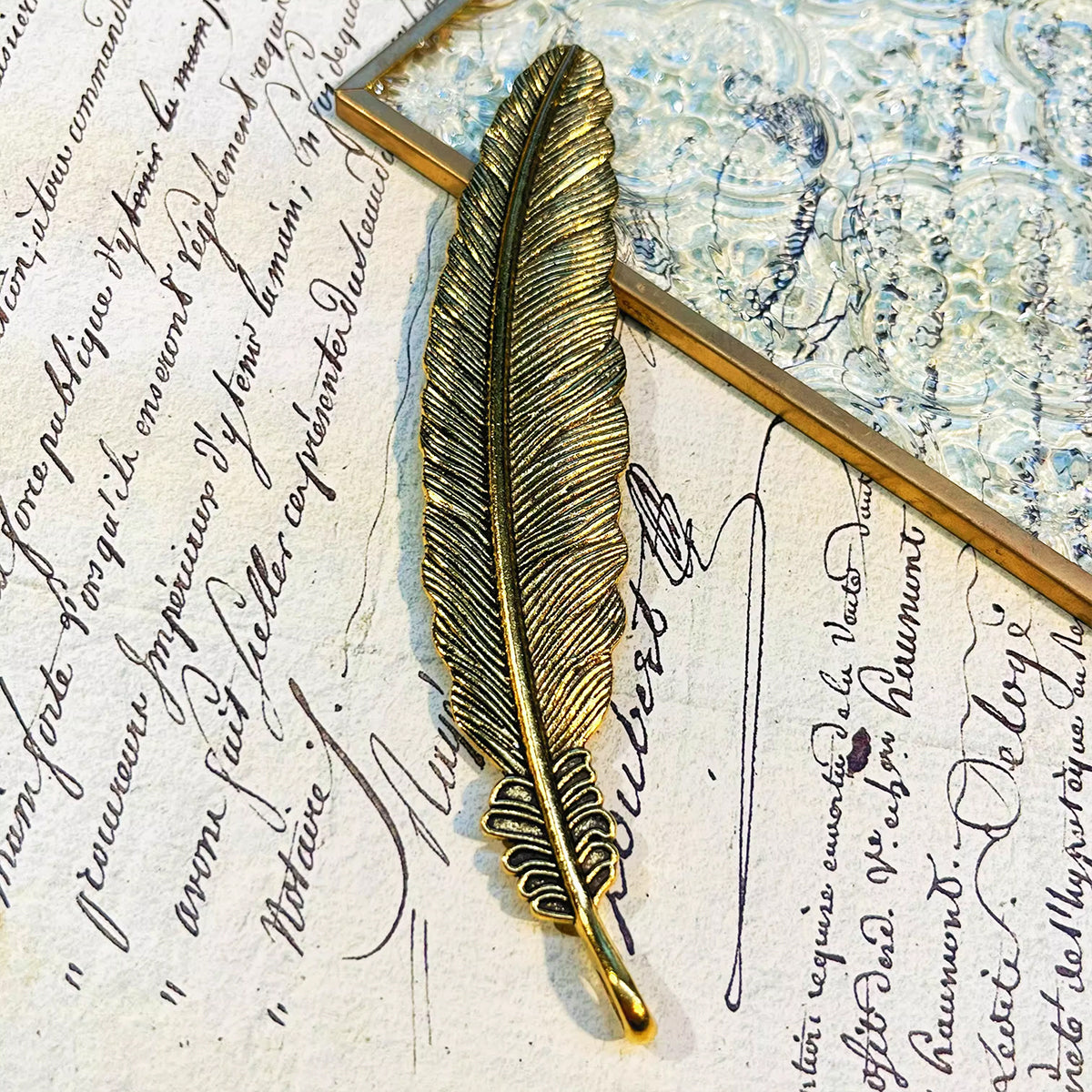 Harry Potter Style Junk Journal Art DIY Kit – Metal Feather Bookmark Craft Supplies