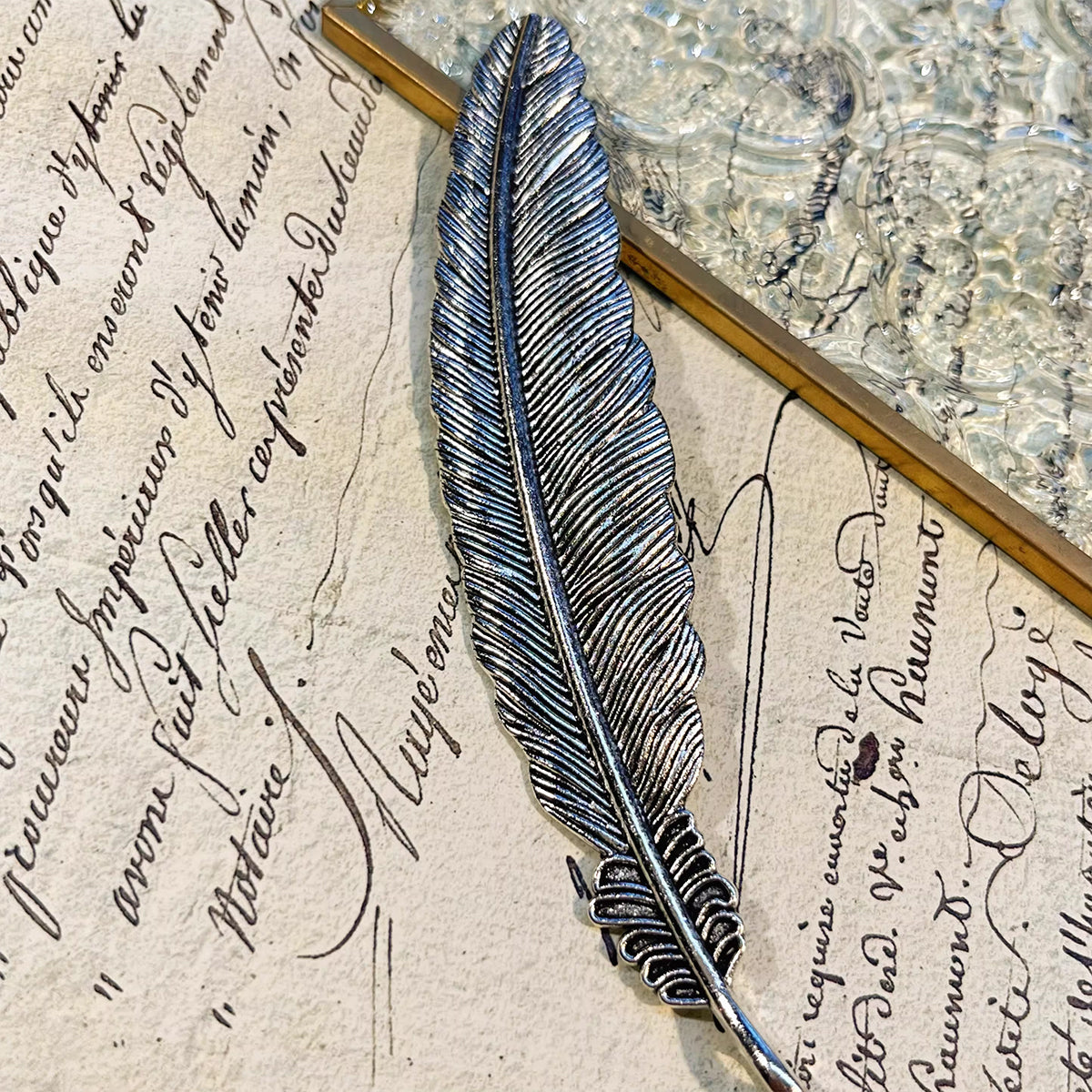 Harry Potter Style Junk Journal Art DIY Kit – Metal Feather Bookmark Craft Supplies