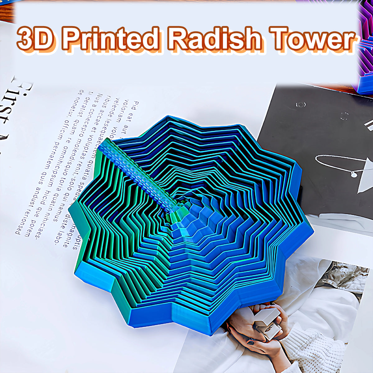 3D Printed Visual Illusion Folding Polygon Toy, Stress Relief Spiral Desktop Decoration
