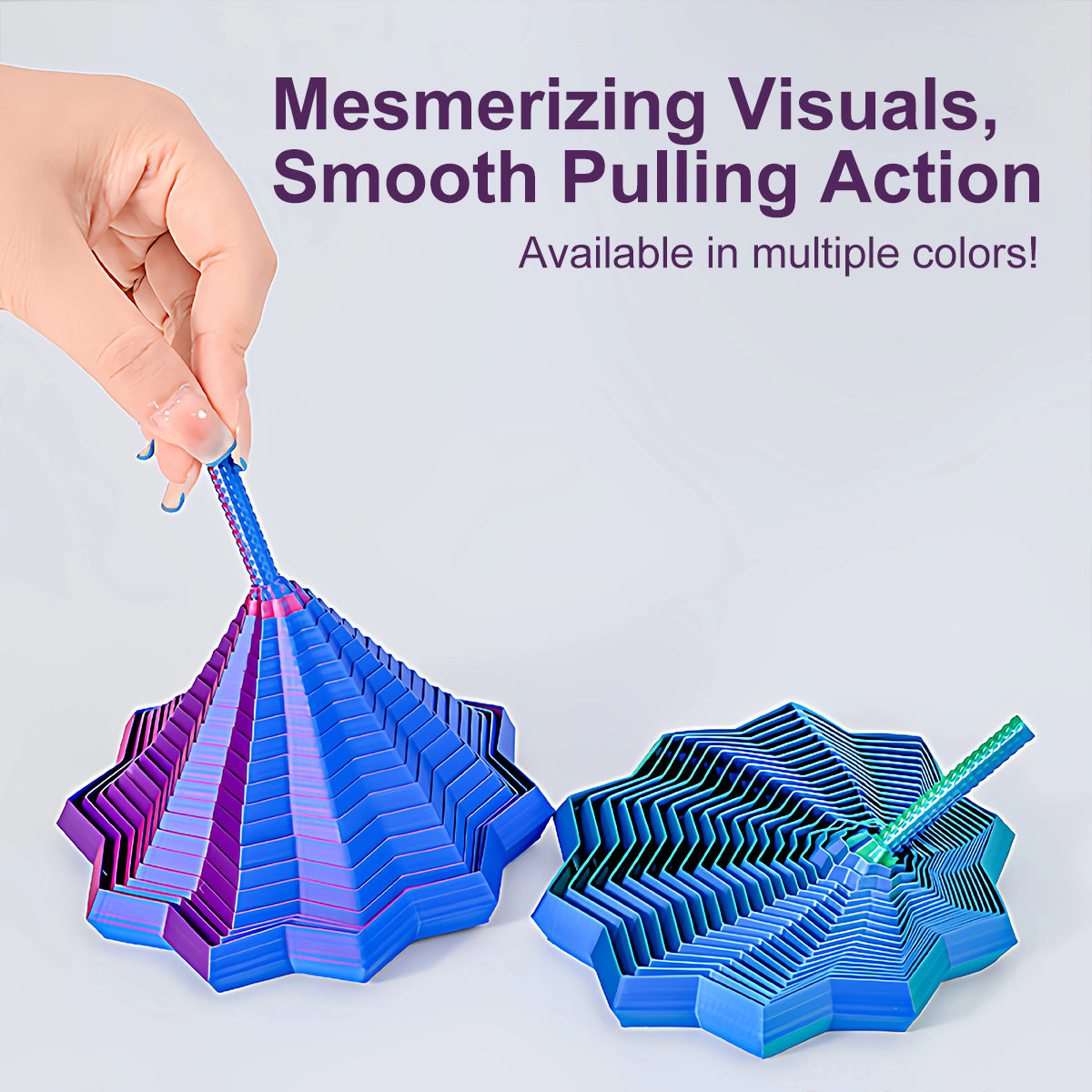 3D Printed Visual Illusion Folding Polygon Toy, Stress Relief Spiral Desktop Decoration