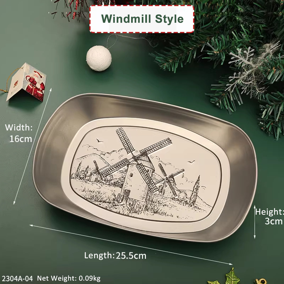 American Vintage Tin Tray – Snack Fruit Storage Plate for Living Room & Camping