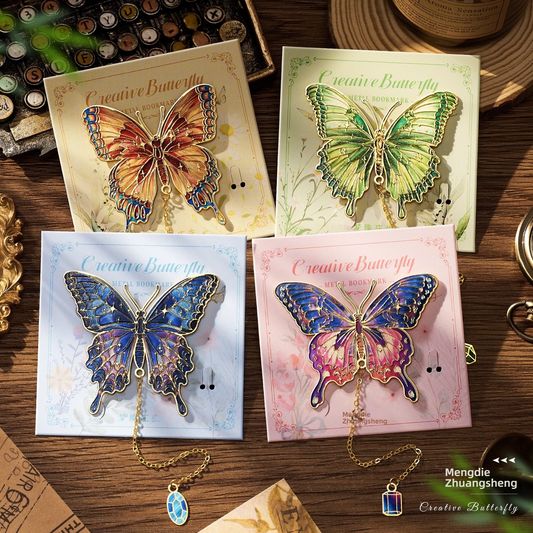 Butterfly metal bookmark, vintage bookmark