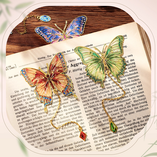 Butterfly metal bookmark, vintage bookmark