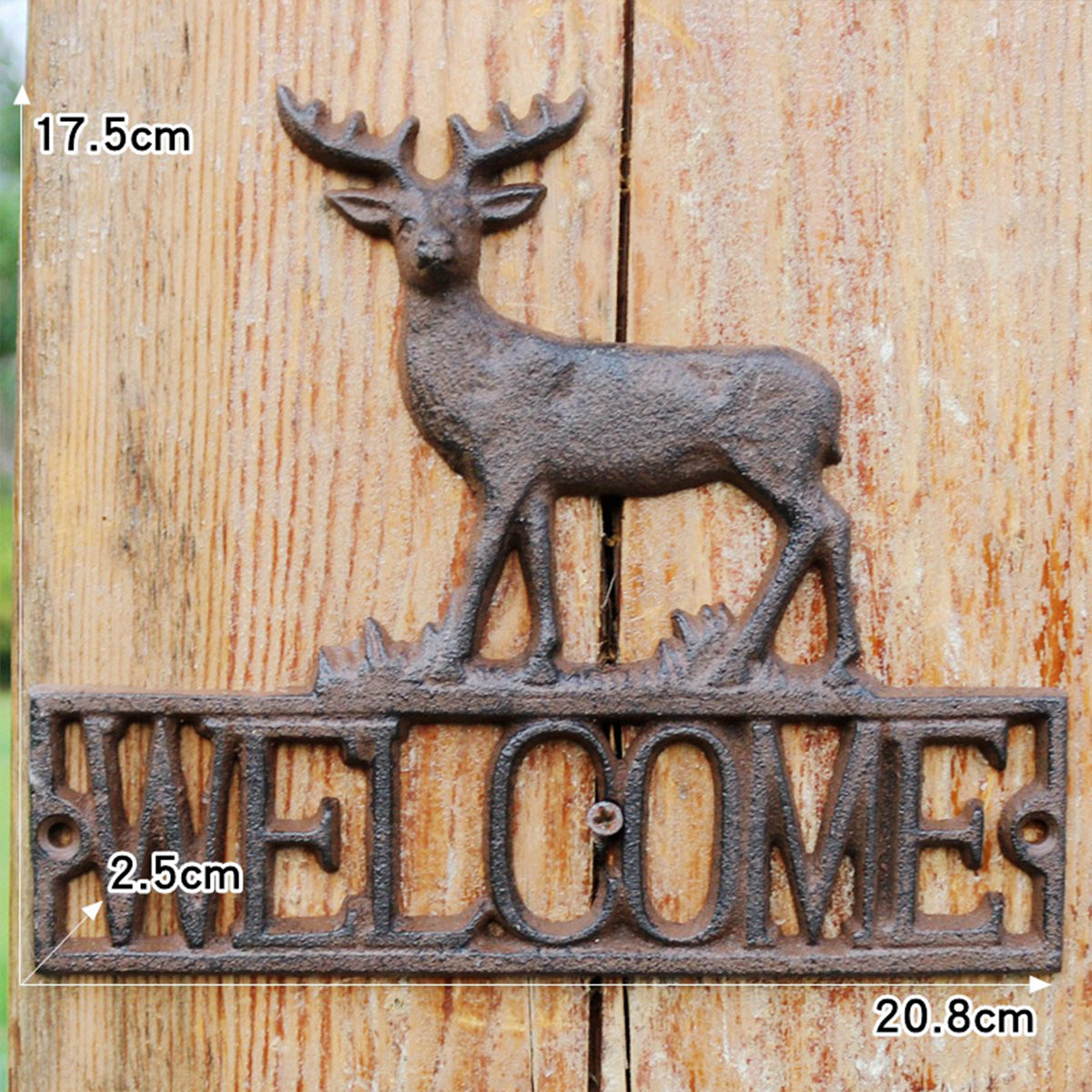 Outdoor Garden Welcome Sign – Cast Iron Rose Wall Decor