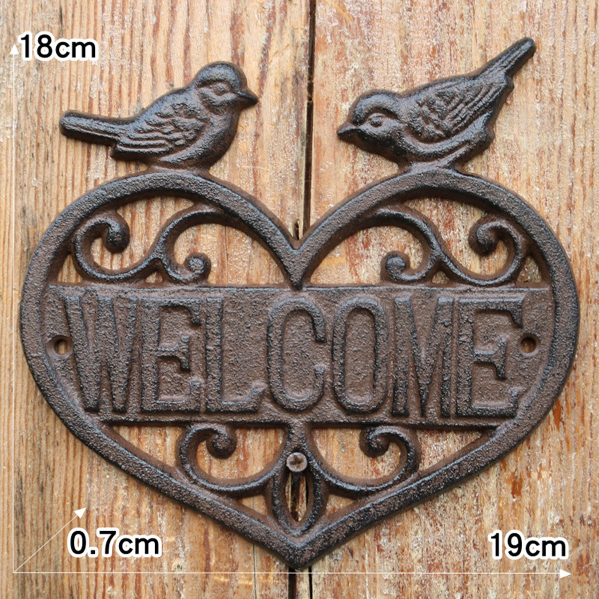 Outdoor Garden Welcome Sign – Cast Iron Rose Wall Decor