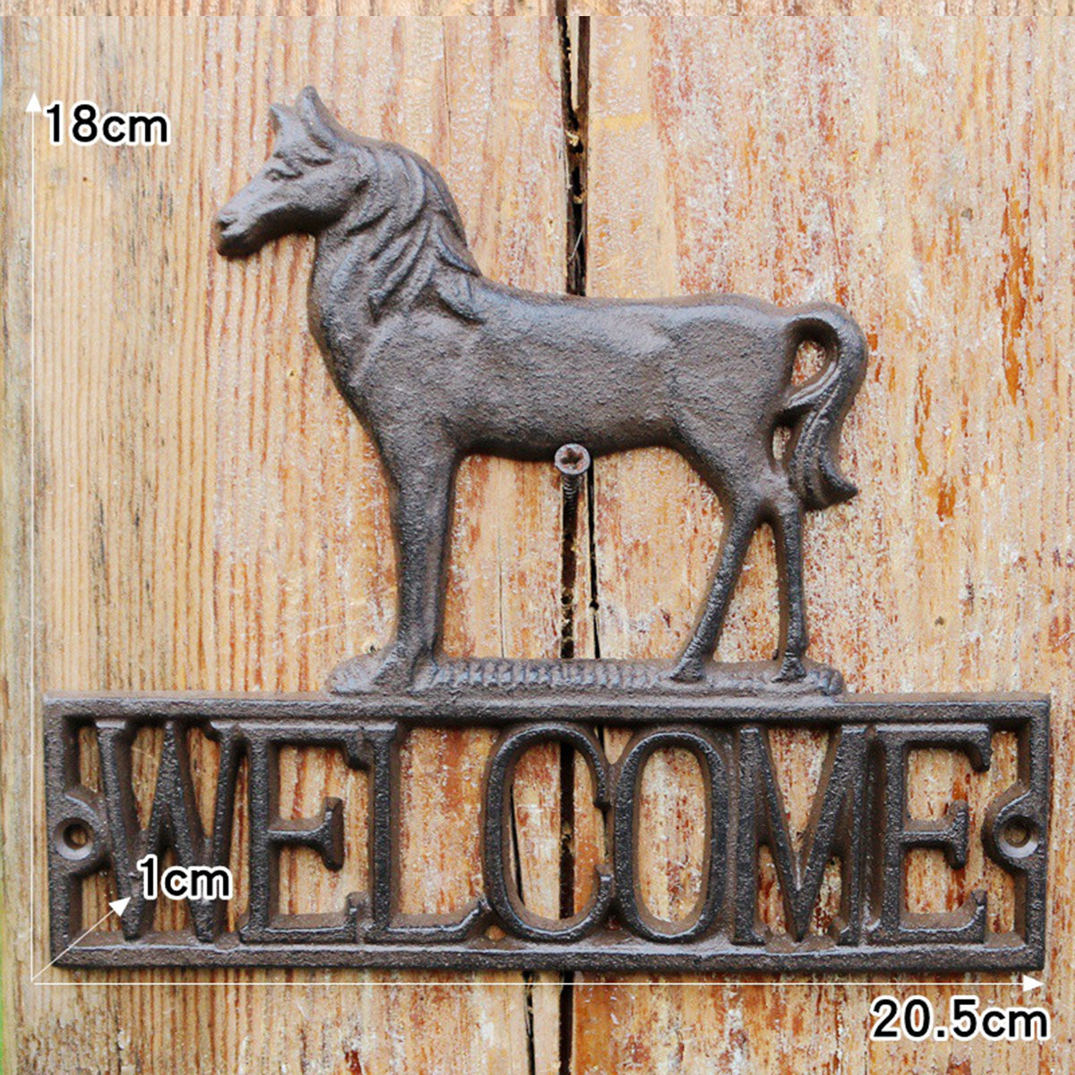 Outdoor Garden Welcome Sign – Cast Iron Rose Wall Decor