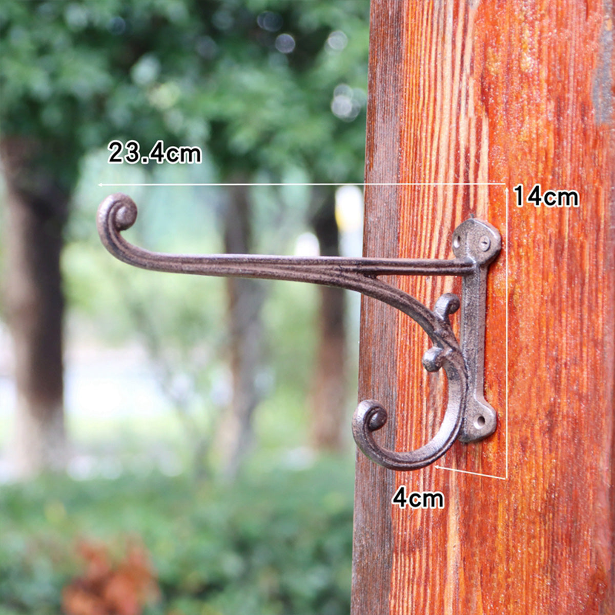 Vintage Cast Iron Wall Hook Rack – Rustic Rust-Finish Coat & Hat Hooks