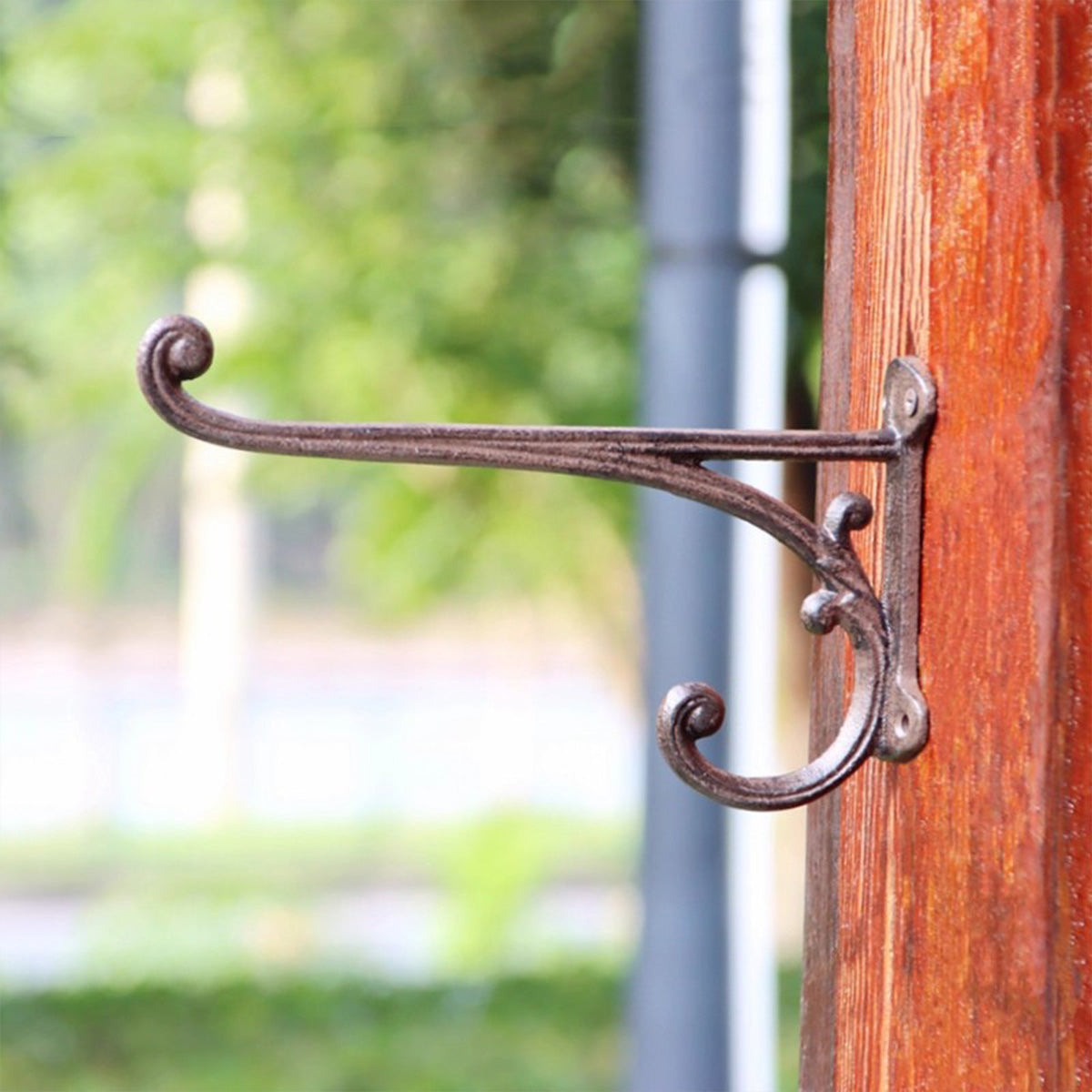 Vintage Cast Iron Wall Hook Rack – Rustic Rust-Finish Coat & Hat Hooks
