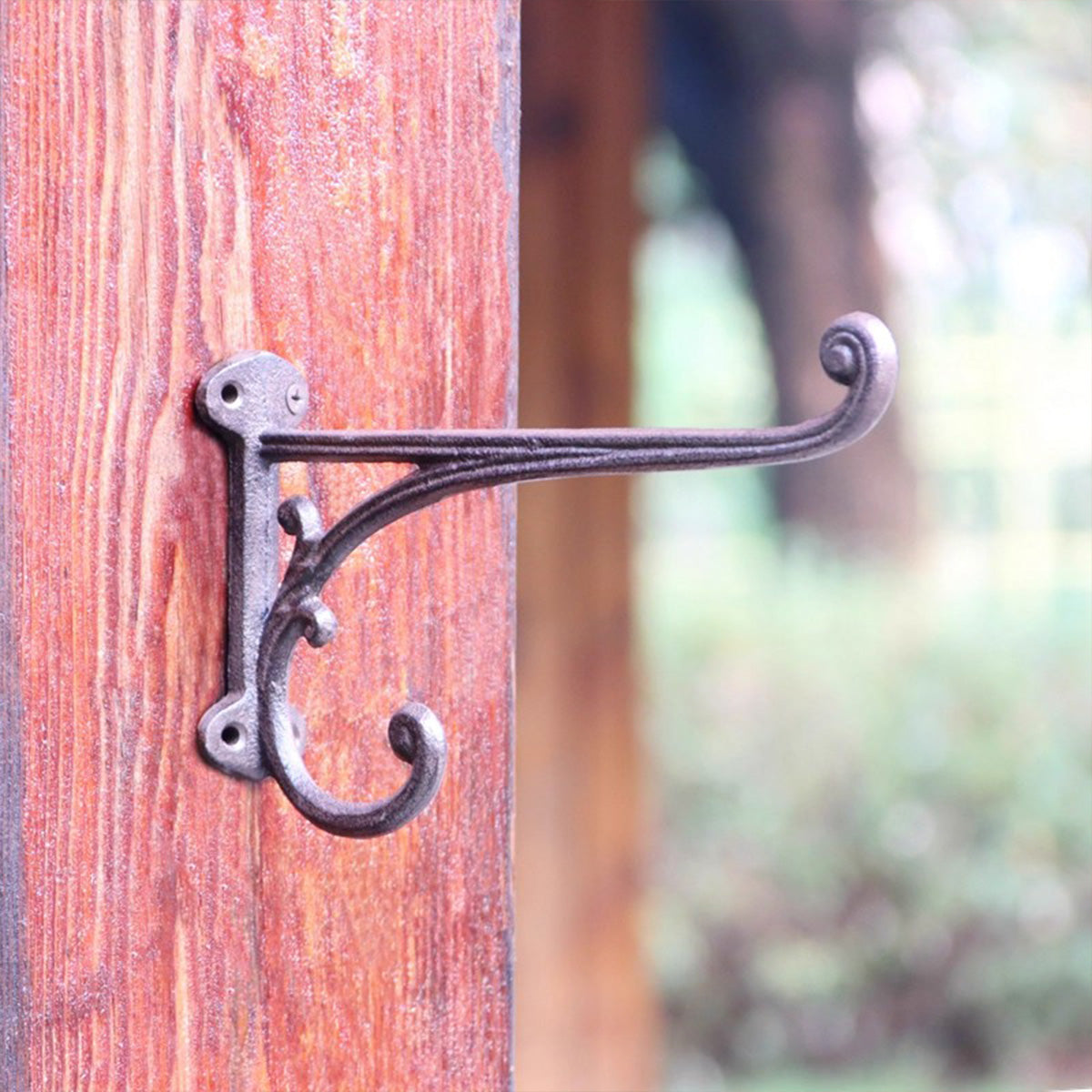 Vintage Cast Iron Wall Hook Rack – Rustic Rust-Finish Coat & Hat Hooks