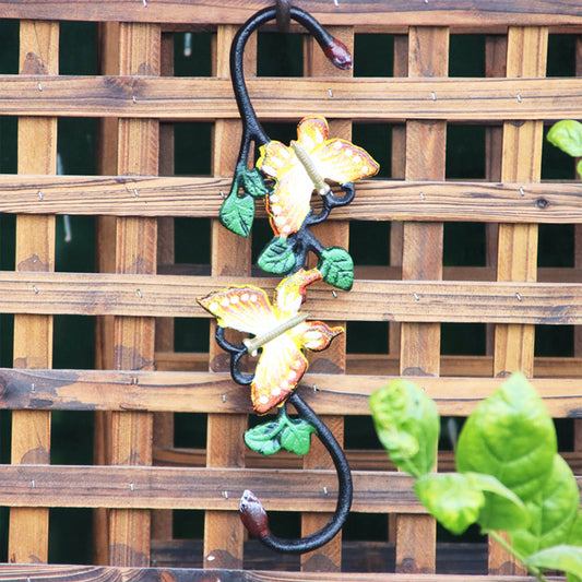 Vintage Painted S-Shaped Animal Hook – Wrought Iron Multi-Purpose Hanging Hook for Baskets & Planters