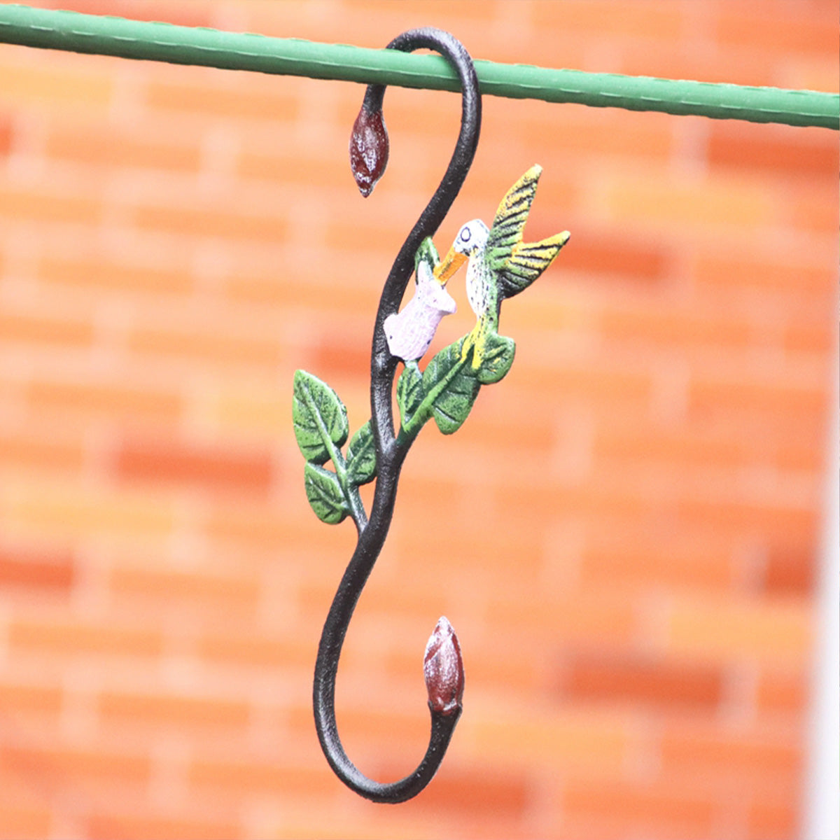 Vintage Painted S-Shaped Animal Hook – Wrought Iron Multi-Purpose Hanging Hook for Baskets & Planters