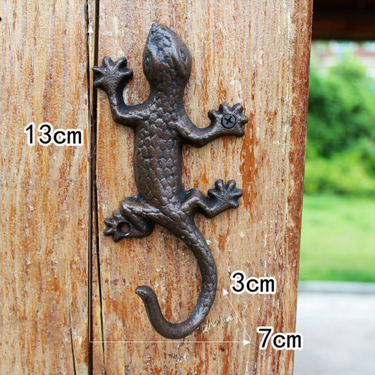 Vintage Iron Gecko Wall Hook — American-Style Home Decor