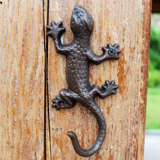 Vintage Iron Gecko Wall Hook — American-Style Home Decor