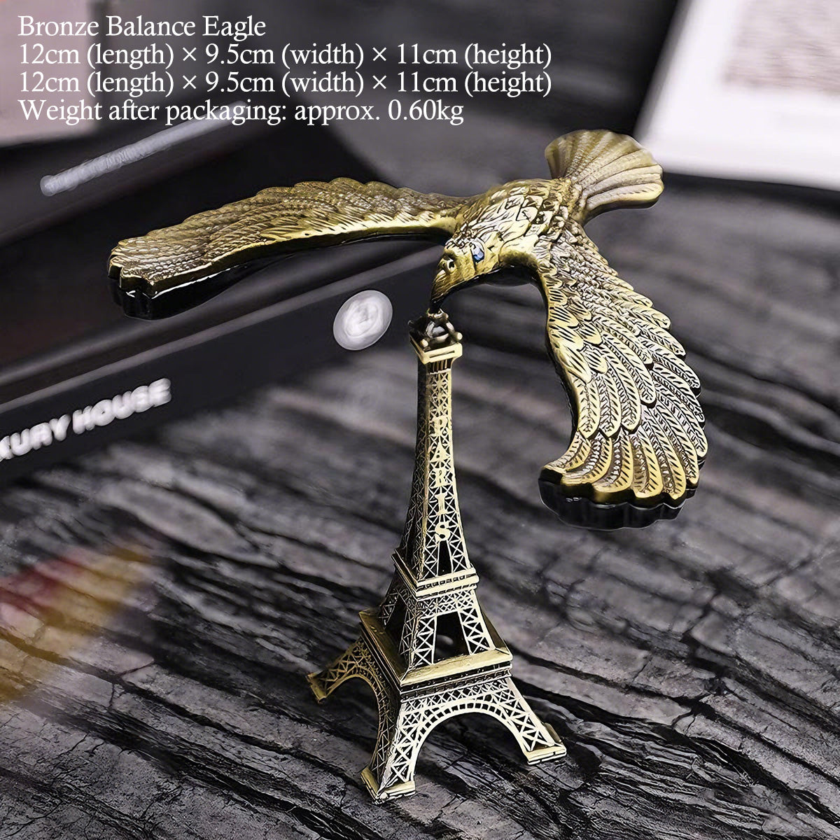 Balancing Eagle Desk Ornament – Gravity-Defying Metal Bird Desktop Decor