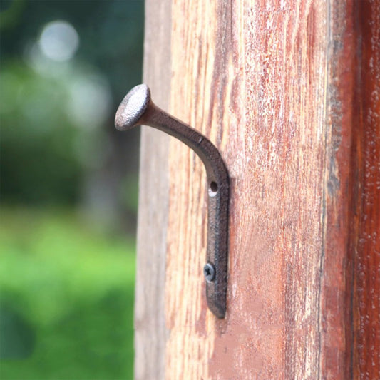 Rustic European Vintage Iron Nail Hooks - Creative Classic Wall-Mounted Coat Rack for Home