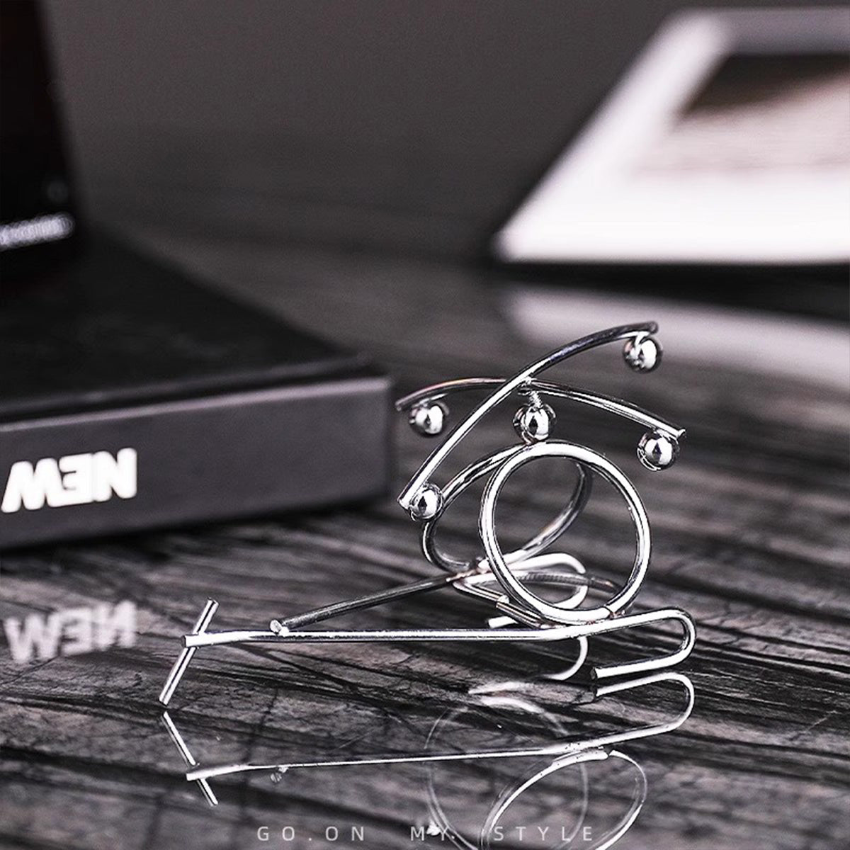 Balanced Iron Little Man Fidget Toy - Desk/Wall Swing Decor for Stress Relief in Living Room & Office